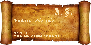 Menkina Zénó névjegykártya